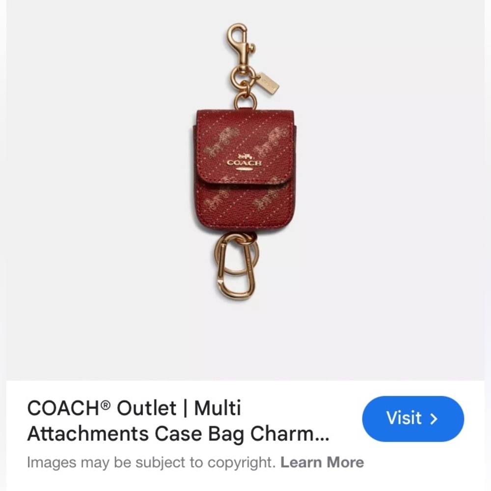 Coach Red Key & Card Holder